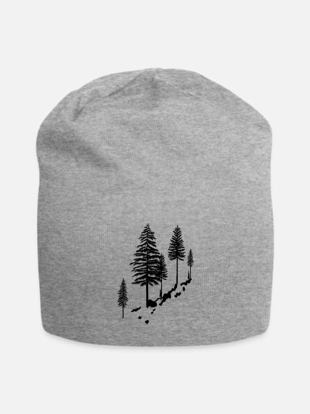 Pine Tree - Jersey Beanie - heather gray - Front
