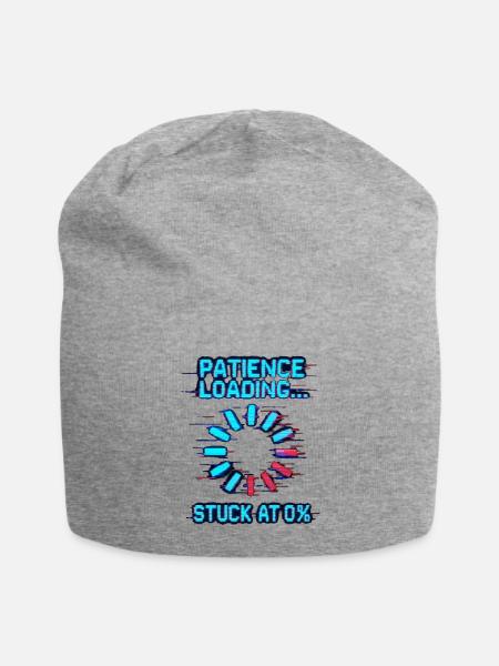 Patience Loading Glitch Ring - Jersey Beanie - heather gray - Front