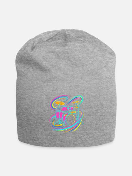 Colorful Drum Set - Jersey Beanie - heather gray - Front