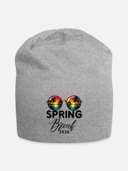 Sunset Palm Lens Paradise - Jersey Beanie - heather gray
