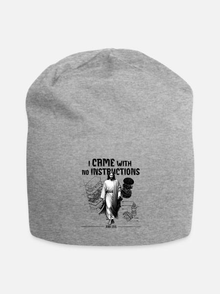 I Came With No Instructions - Jersey Beanie - heather gray - Front