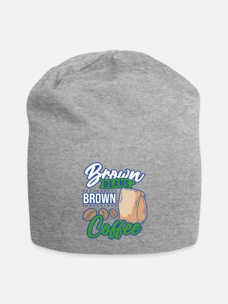 Brown Beans Coffee Emblem - Jersey Beanie - heather gray