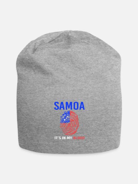 Samoa Flag Samoan Tribal Pride - Jersey Beanie - heather gray
