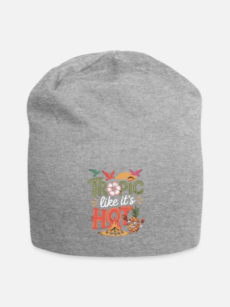  Tropic Like It's Hot Summer Luau Pineapple - Jersey Beanie - heather gray - Front