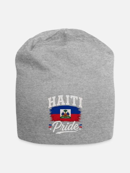 Haiti Pride Vintage Haitian Flag Heritage Design - Jersey Beanie - heather gray - Front