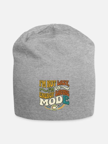 I'm Not Lazy I'm On Energy Saving Mode Retro Sarca - Jersey Beanie - heather gray