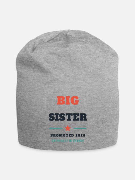 Big Sister - Best Gift Idea for Birthday Christmas - Jersey Beanie - heather gray