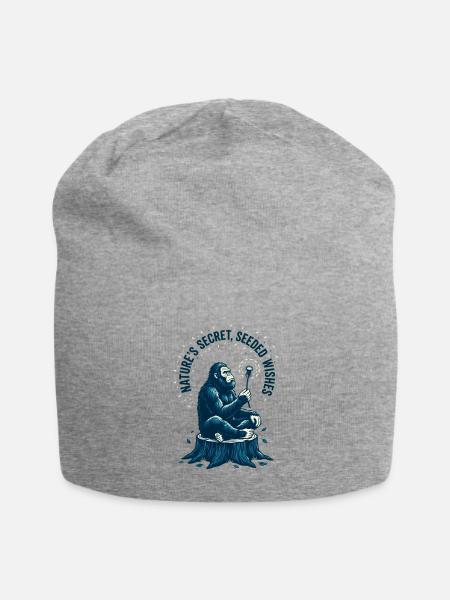 Nature's Secret Seeded Wishes Bigfoot Dandelion - Jersey Beanie - heather gray - Front