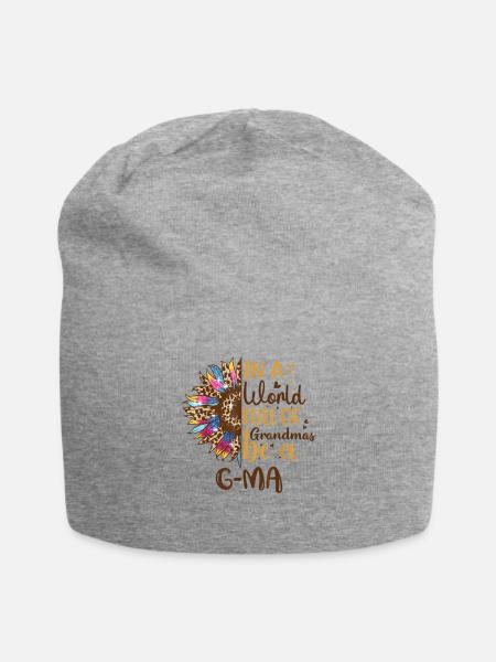 In a World Full of Grandmas Be a G-MA - Jersey Beanie - heather gray - Front