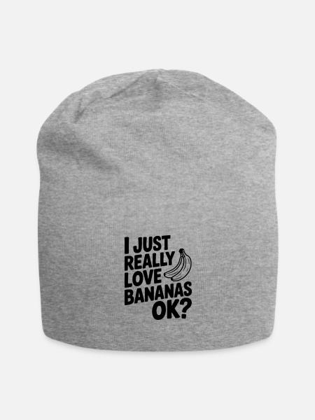 I Just Really Love Bananas Ok? - Jersey Beanie - heather gray - Front