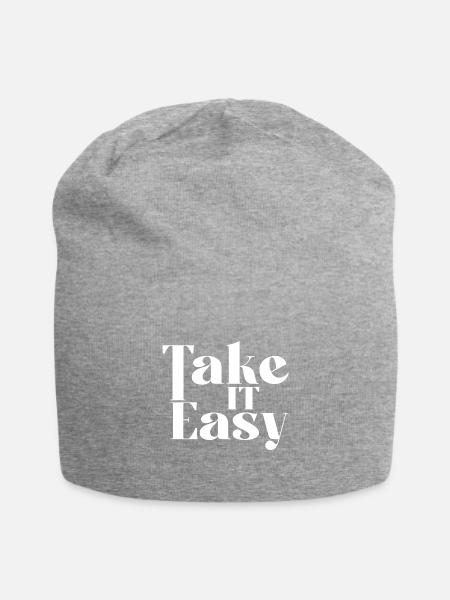 Take it Easy - Jersey Beanie - heather gray - Front