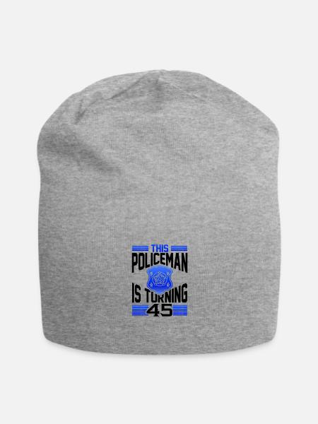 Policeman Gift 45th Birthday Gift Policeman - Jersey Beanie - heather gray - Front