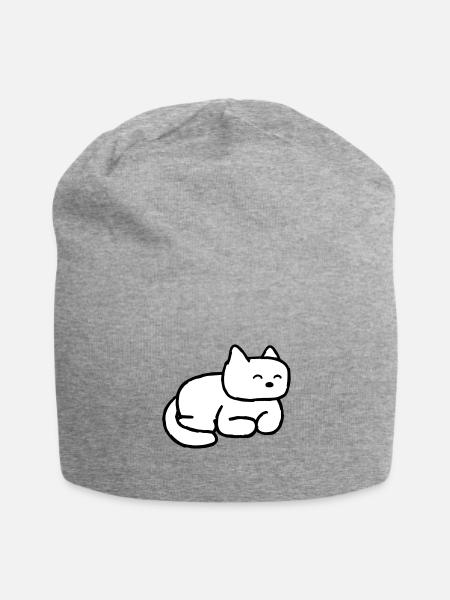 My "fantastic" cat. Loaf pose - Jersey Beanie - heather gray - Front