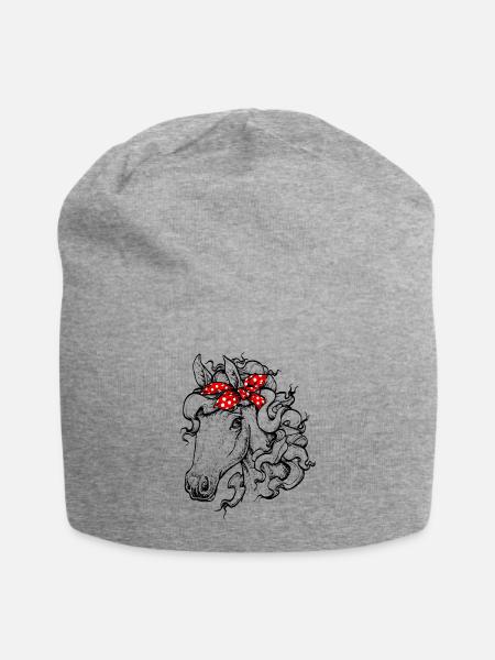 Horse BandanaFor Horseback Riding Horse Lover - Jersey Beanie - heather gray