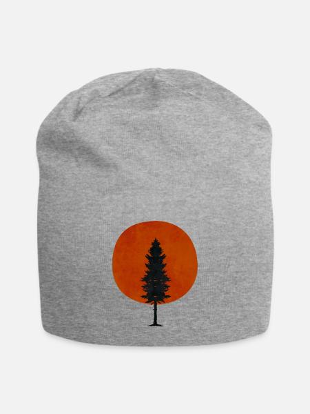 nature pine tree - Jersey Beanie - heather gray - Front