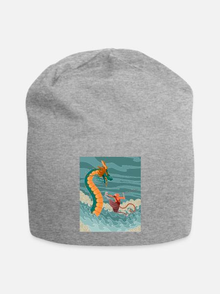 sun wukong  fighting the dragon - Jersey Beanie - heather gray - Front