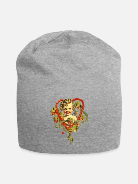 zombie cherub angels monsters witchy halloween  - Jersey Beanie - heather gray - Front