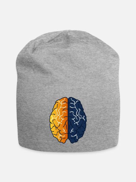 Dual Tone Brain Neon Map - Jersey Beanie - heather gray - Front