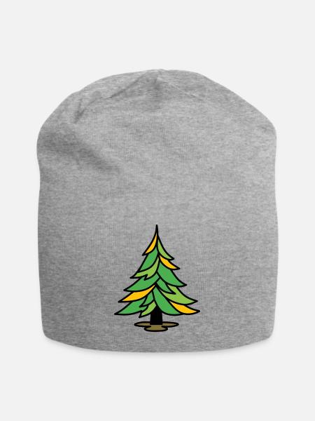 Stylized Pine Tree - Jersey Beanie - heather gray - Front