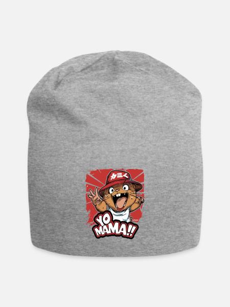 Yo Mama! Beaver Hamster - Jersey Beanie - heather gray