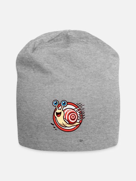 funny Turbo Fast Snail - Jersey Beanie - heather gray