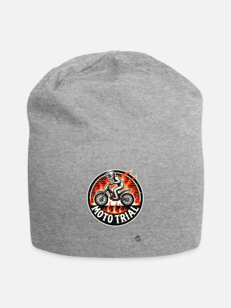 Moto Trial in Hell - Jersey Beanie - heather gray - Front