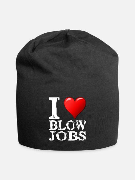 I Love Blowjobs Design weiss - Jersey Beanie - black - Front