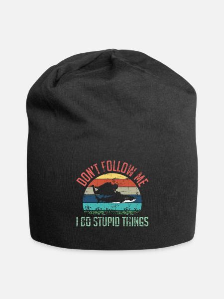 "Don't Follow Me I Do Stupid Things Scuba Diving" - Jersey Beanie - black - Front