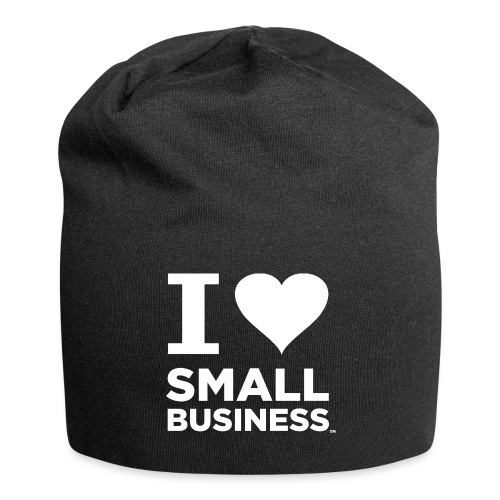 I Heart Small Business Logo (All White) - Jersey Beanie