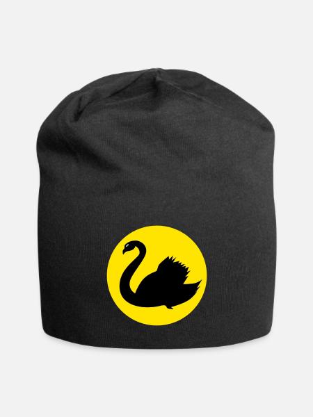 Western Australia flag swan - Jersey Beanie - black