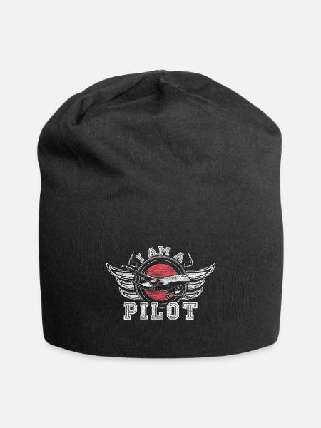 Pilot Glider Pilot Hobby - Jersey Beanie - black - Front