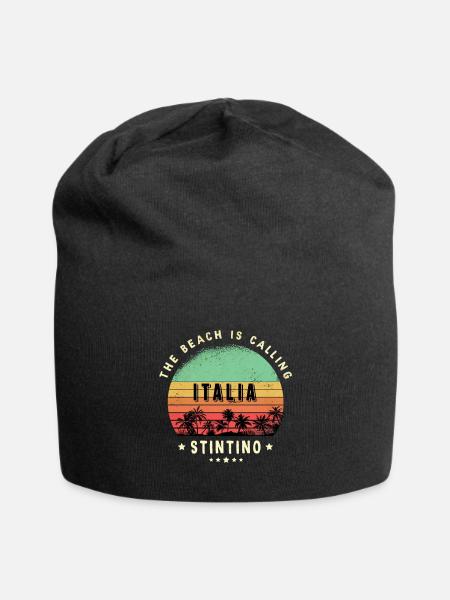 Stintino Italy Beach Design - Jersey Beanie - black - Front