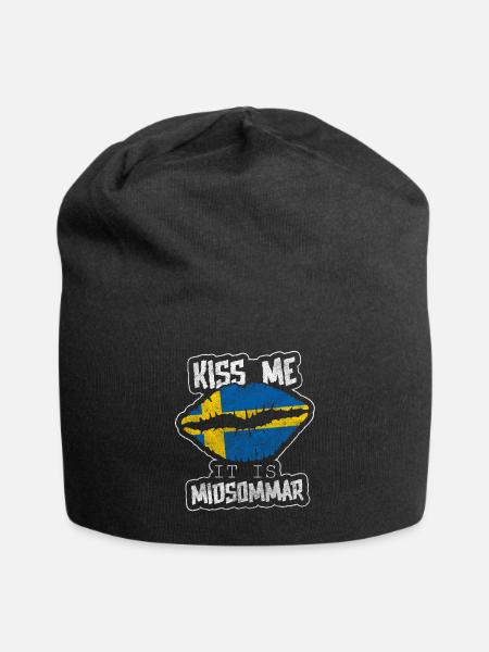 Sweden Summer Solstice Feast Day - Jersey Beanie - black - Front
