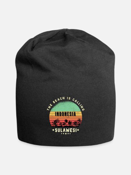 Sulawesi Indonesia beach design - Jersey Beanie - black - Front