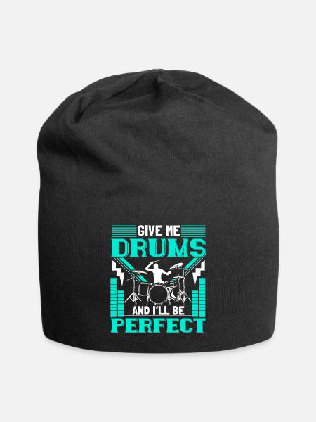 Drums Band Drum Gift Idea - Jersey Beanie - black - Front