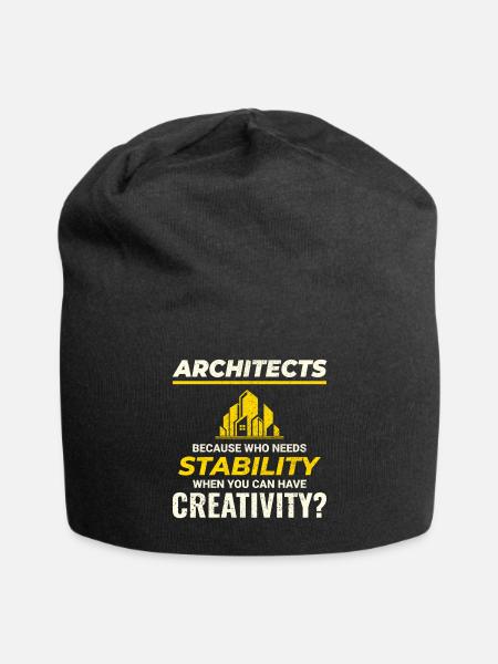 🏰 Architects: Embrace Creativity over Stability! - Jersey Beanie - black - Front