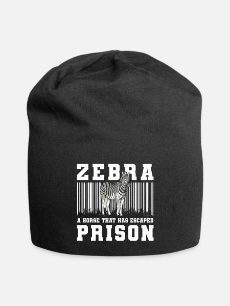 Safari Nature Conservation Plains Zebra - Jersey Beanie - black - Front