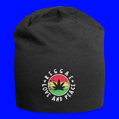 Reggae love and peace circular logo, iconic theme - Jersey Beanie