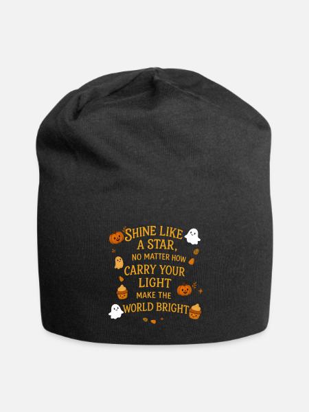 Shine Like a Star Pumpkin Light - Jersey Beanie - black