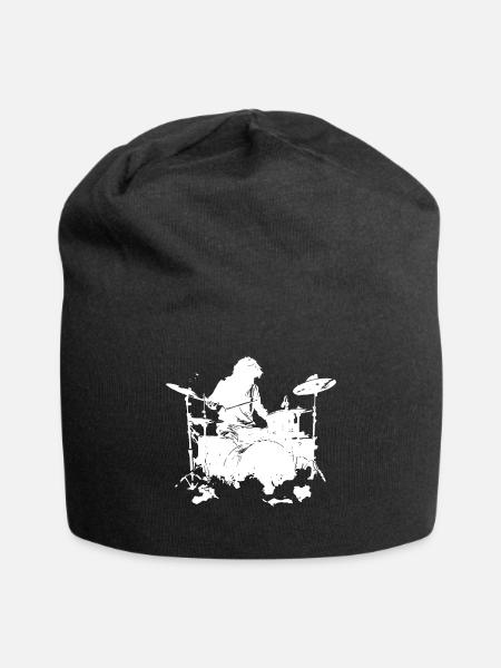 Drum Player Sketch - Jersey Beanie - black - Front