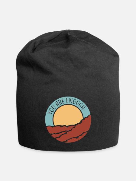 You Are Enough Self Love Motivational Inspiration - Jersey Beanie - black - Front