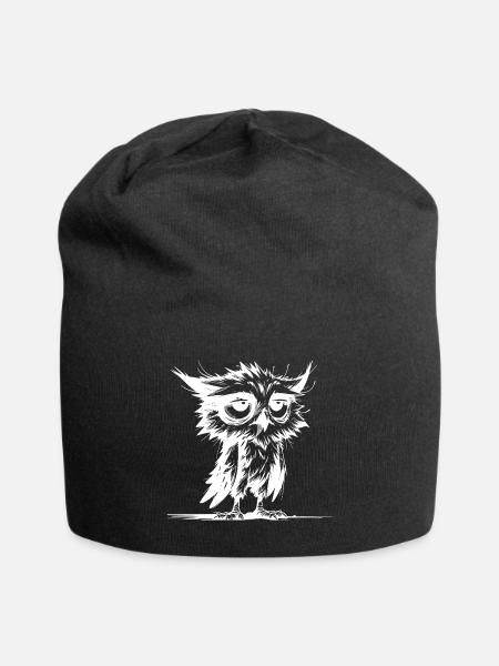 Owl Morning Grouch I Did Not Oversleep - Jersey Beanie - black - Front