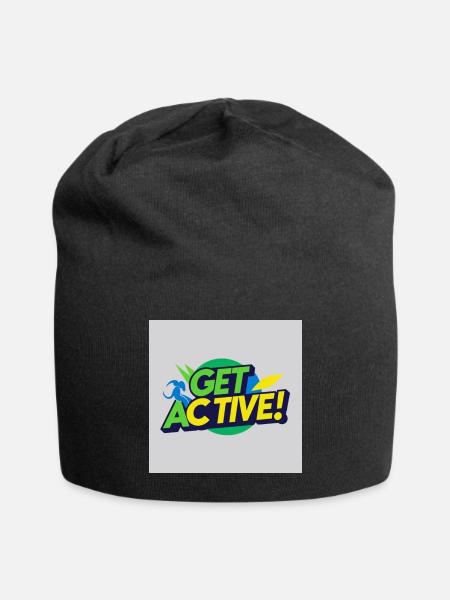 Get Active! Vibrant Swim Graphic - Jersey Beanie - black