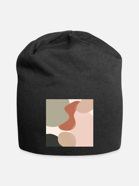 Abstract Organic Blob Art – Modern Minimal Creativ - Jersey Beanie - black - Front