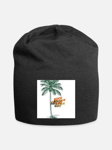 Palm Tree Beach Dream Days - Jersey Beanie - black