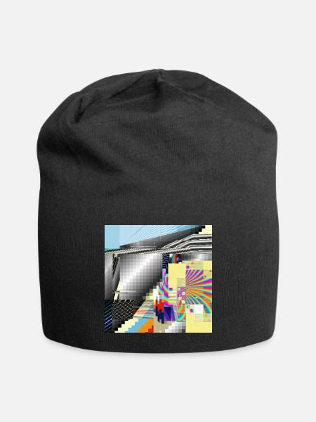 Glitch Prism Mosaic - Optie Scope by Kalkov - Jersey Beanie - black - Front