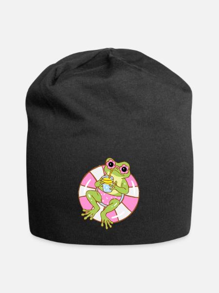 Froggy Floatie Splash - Jersey Beanie - black