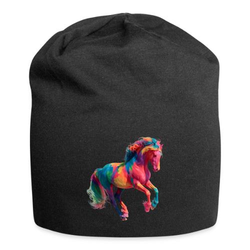 Colorful Paint Splatter Horse Art - Jersey Beanie