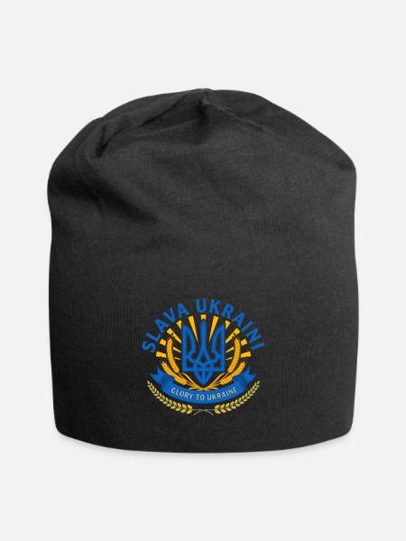 Slava Ukraini Emblem - Glory to Ukraine - Jersey Beanie - black - Front