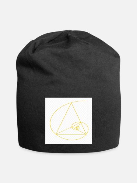 Golden Spiral Triangle Geometry - Jersey Beanie - black - Front